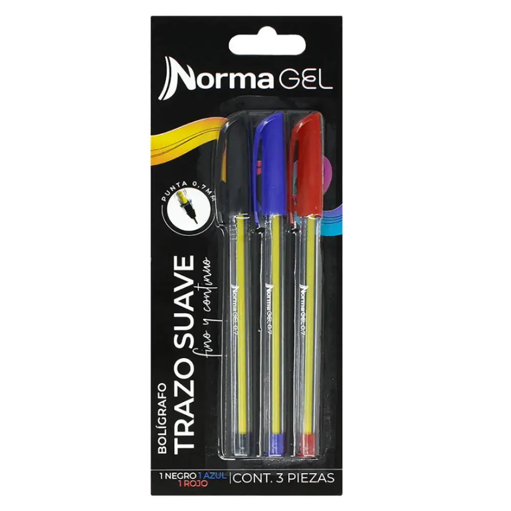 BOLIGRAFO NORMA 560356 BLISTER C/3 PZAS. COLORES