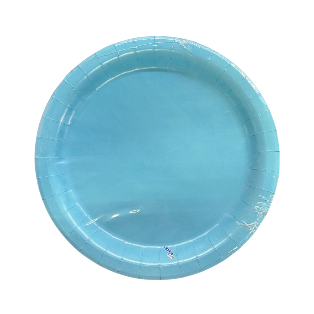 PLATO REDONDO 9" PTE. C/8 PZAS. AZUL