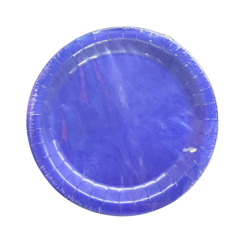 PLATO REDONDO 9" PTE. C/8 PZAS. AZUL COBALTO
