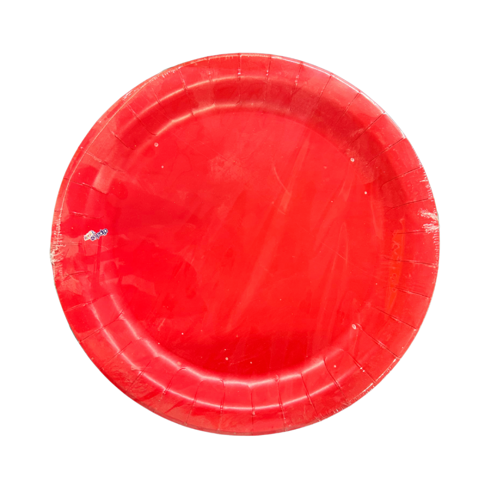 PLATO REDONDO 9" PTE. C/8 PZAS. ROJO