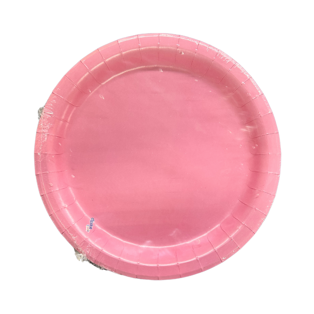 PLATO REDONDO 9" PTE. C/8 PZAS. ROSA CLARO