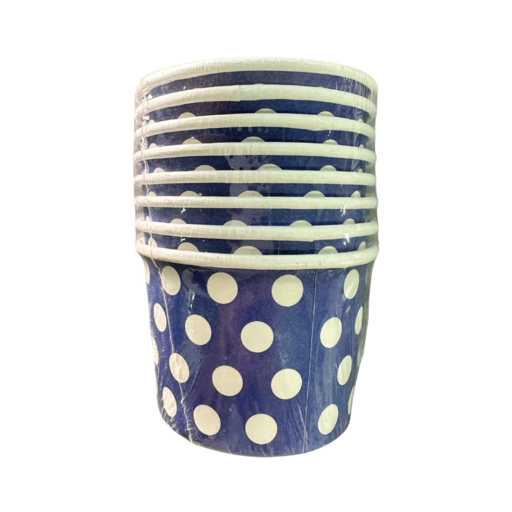 VASO 4 OZ PTE. C/8 PZAS. AZUL POLKA