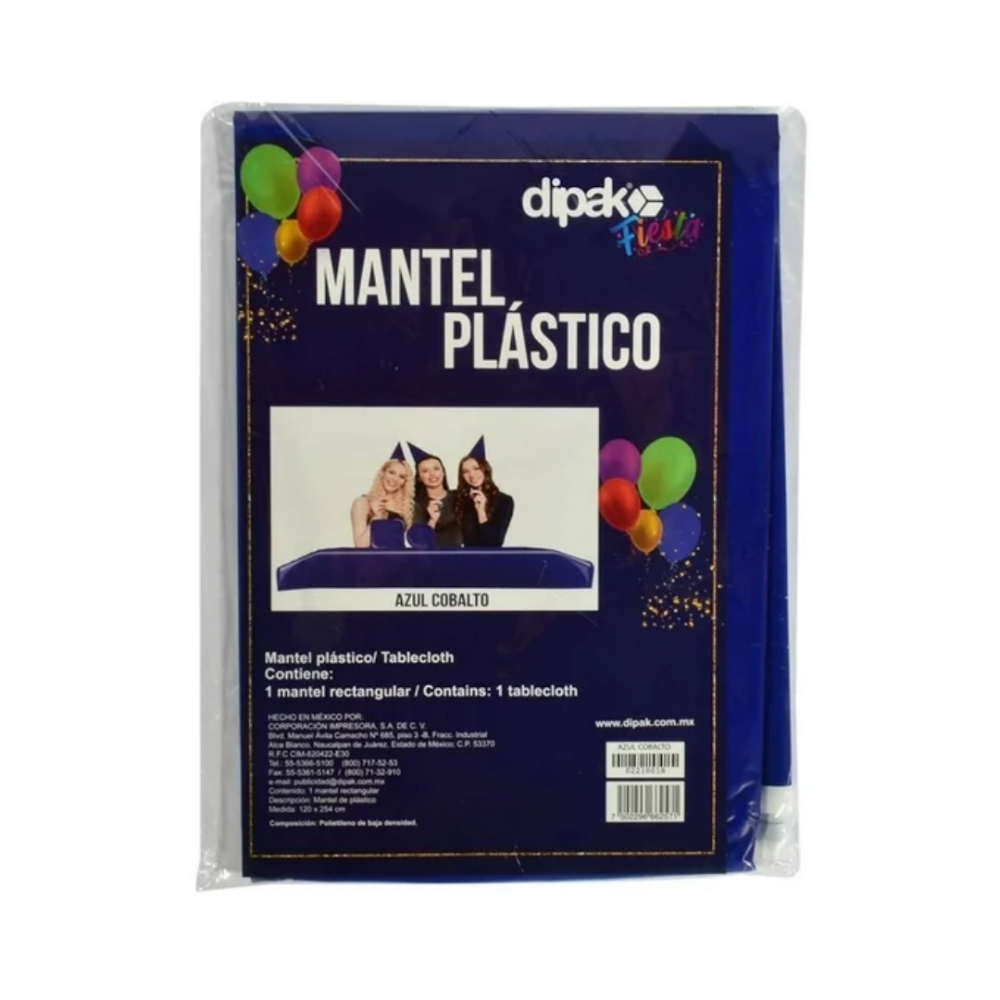 MANTEL PLASTICO AZUL COBALTO