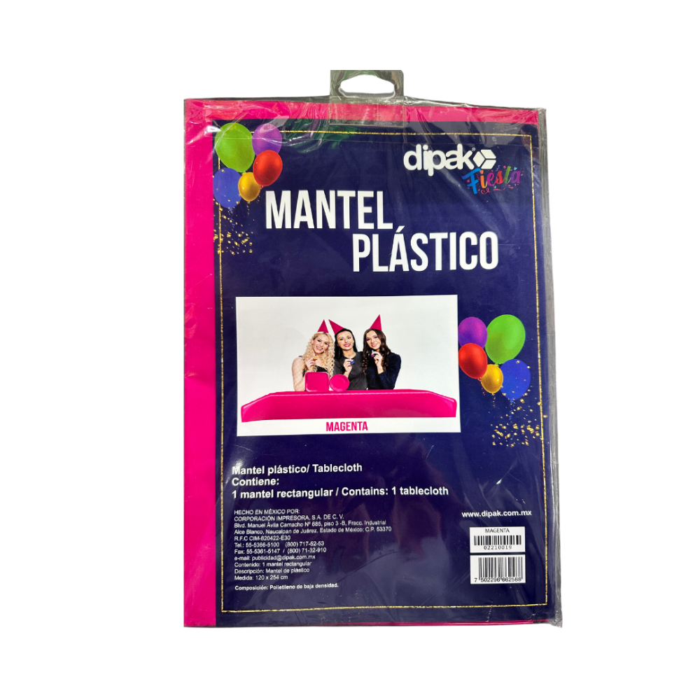 MANTEL PLASTICO MAGENTA