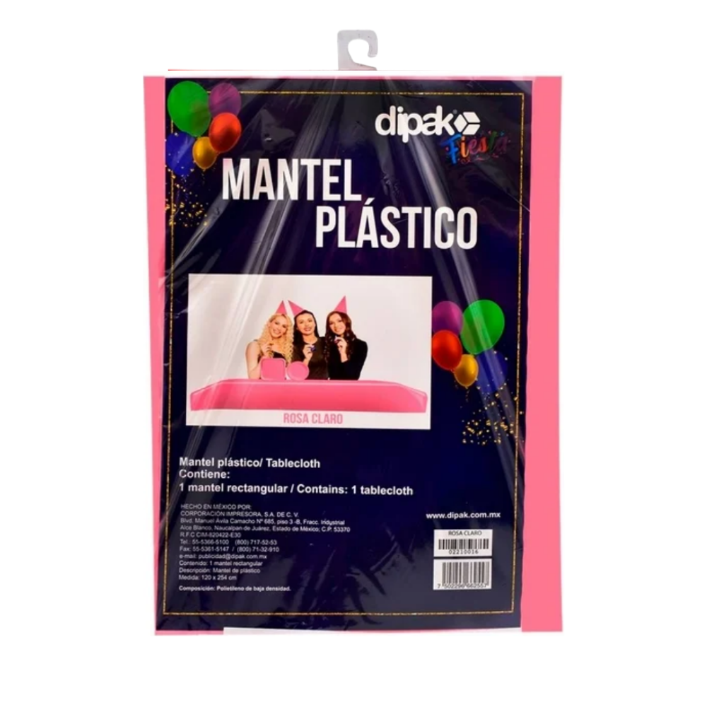 MANTEL PLASTICO ROSA CLARO