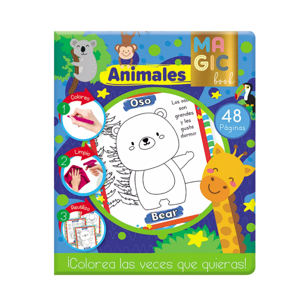 LIBRO P/COLOREAR MAGICO U-PAK ANIMALES