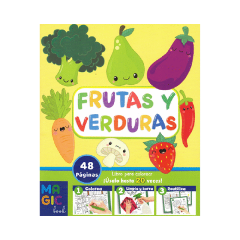 LIBRO P/COLOREAR MAGICO U-PAK FRUTAS Y VERDURAS