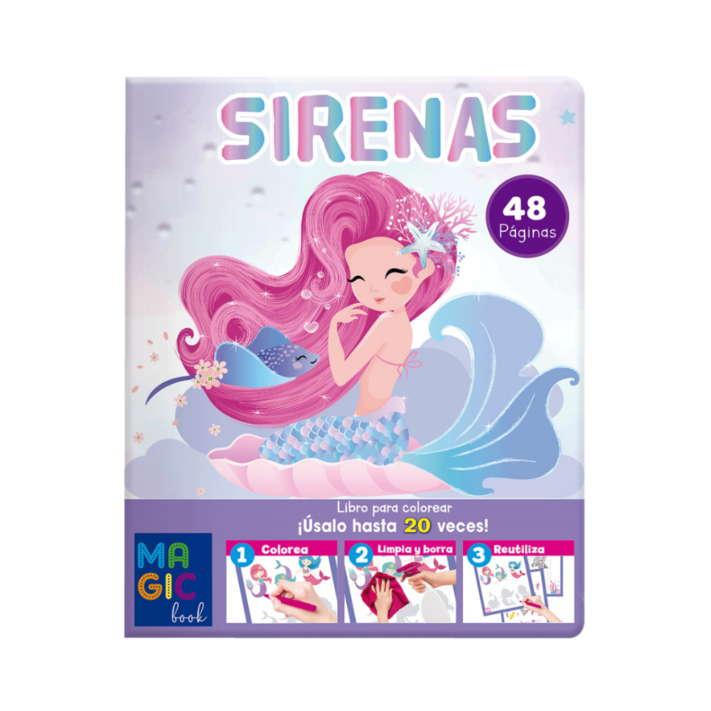 LIBRO P/COLOREAR MAGICO U-PAK SIRENAS