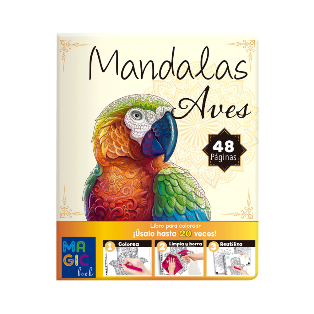 LIBRO P/COLOREAR MAGICO U-PAK MANDALAS AVES