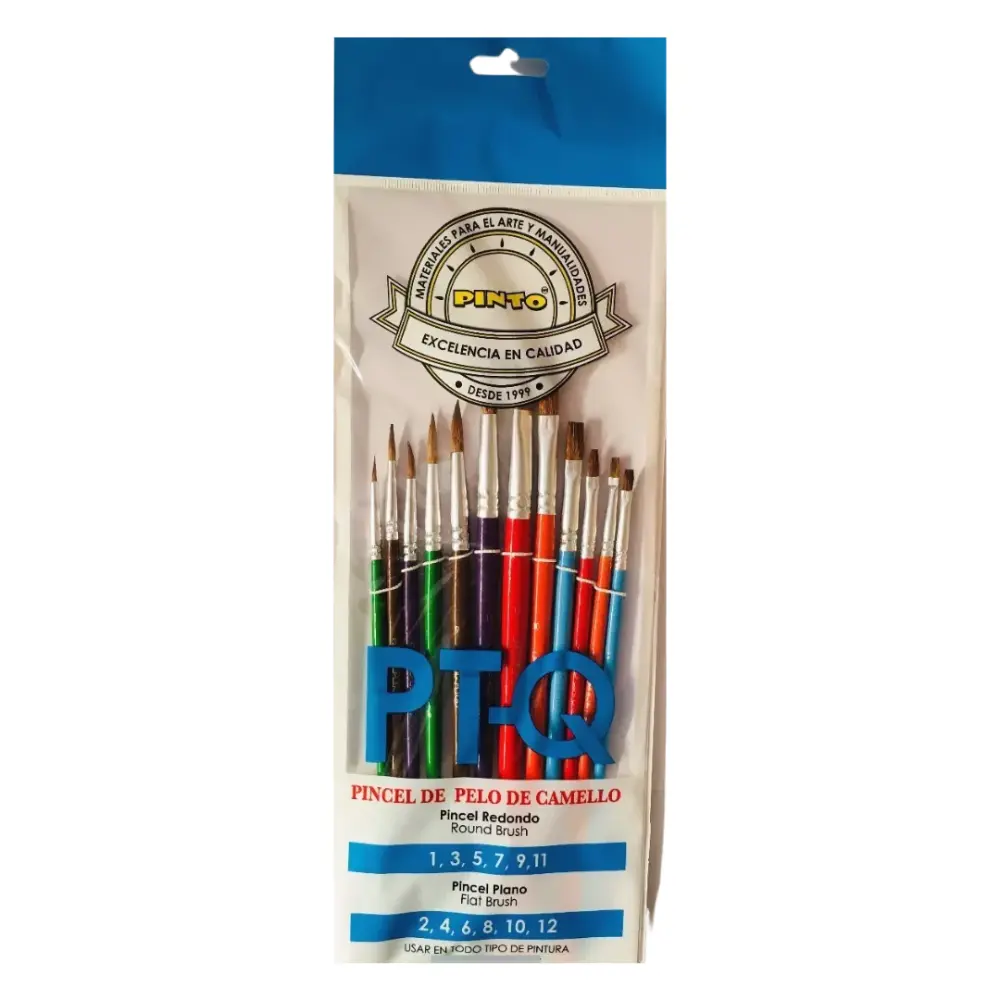 SET PINCEL PINTO PELO DE CAMELLO - PTQ