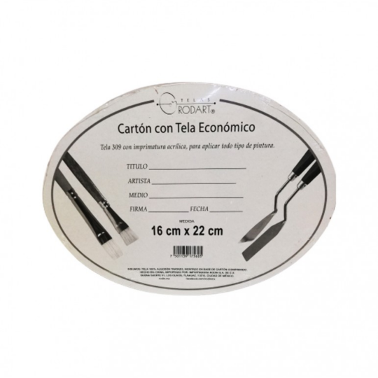 CARTÓN C/TELA OVAL 16X22 CMS