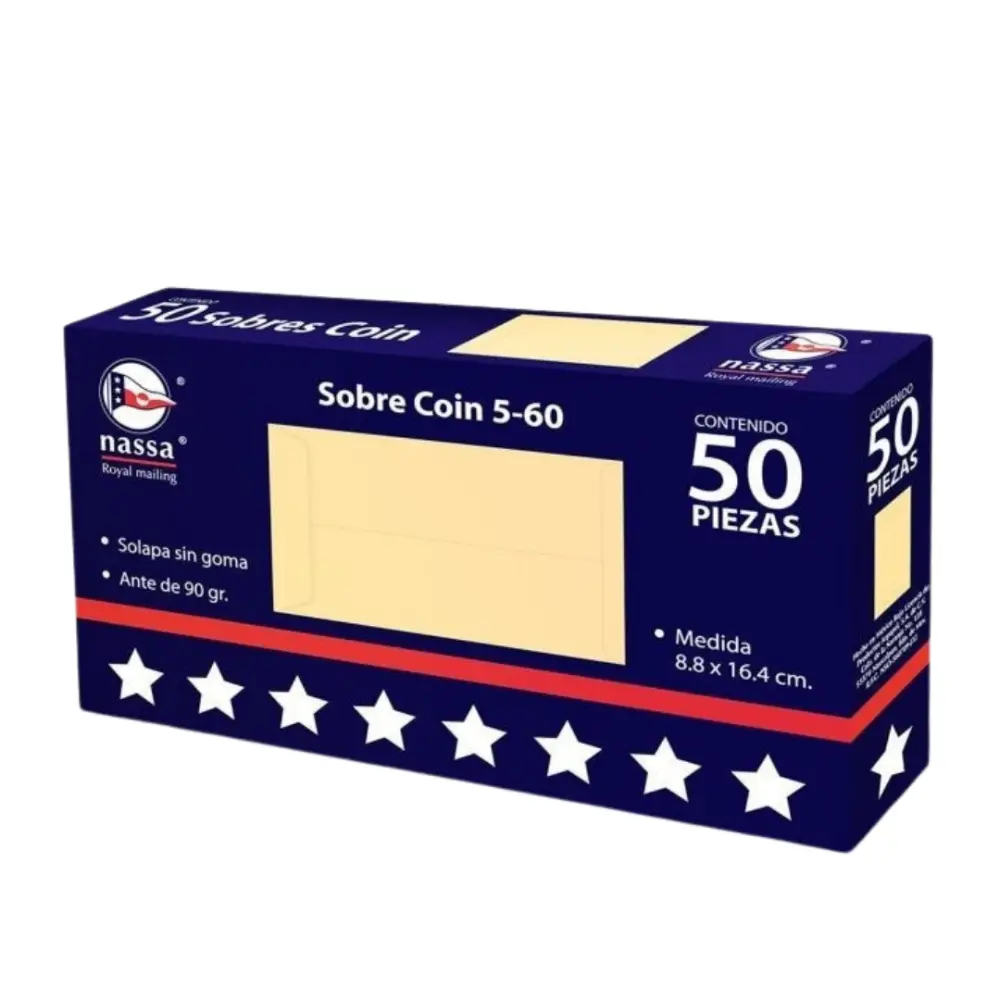 SOBRE COIN KRAFT 191 PAQUETE C/50 PZAS.