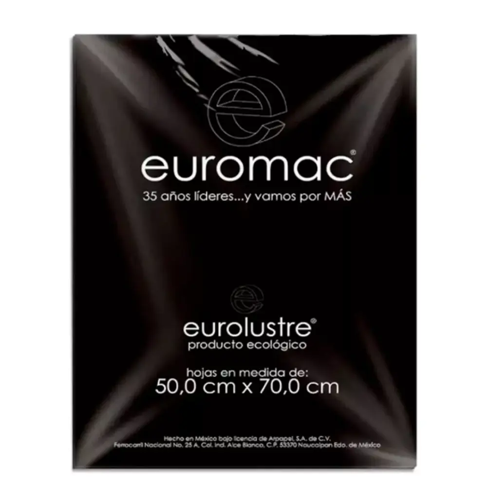 PAPEL EURO LUSTRE NEGRO 50X70 PTE. C/25