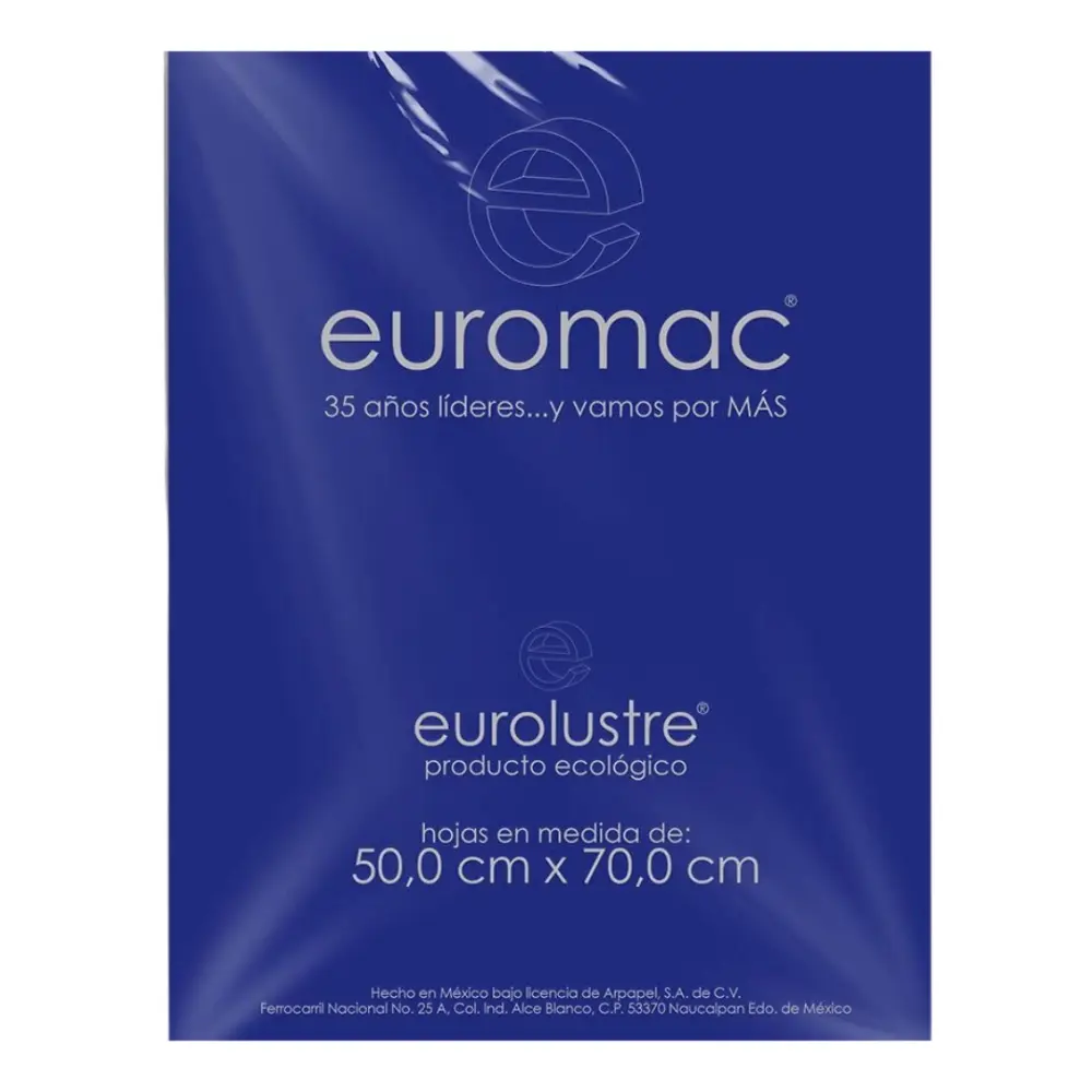 PAPEL EURO LUSTRE AZUL REY 50X70 PTE. C/25