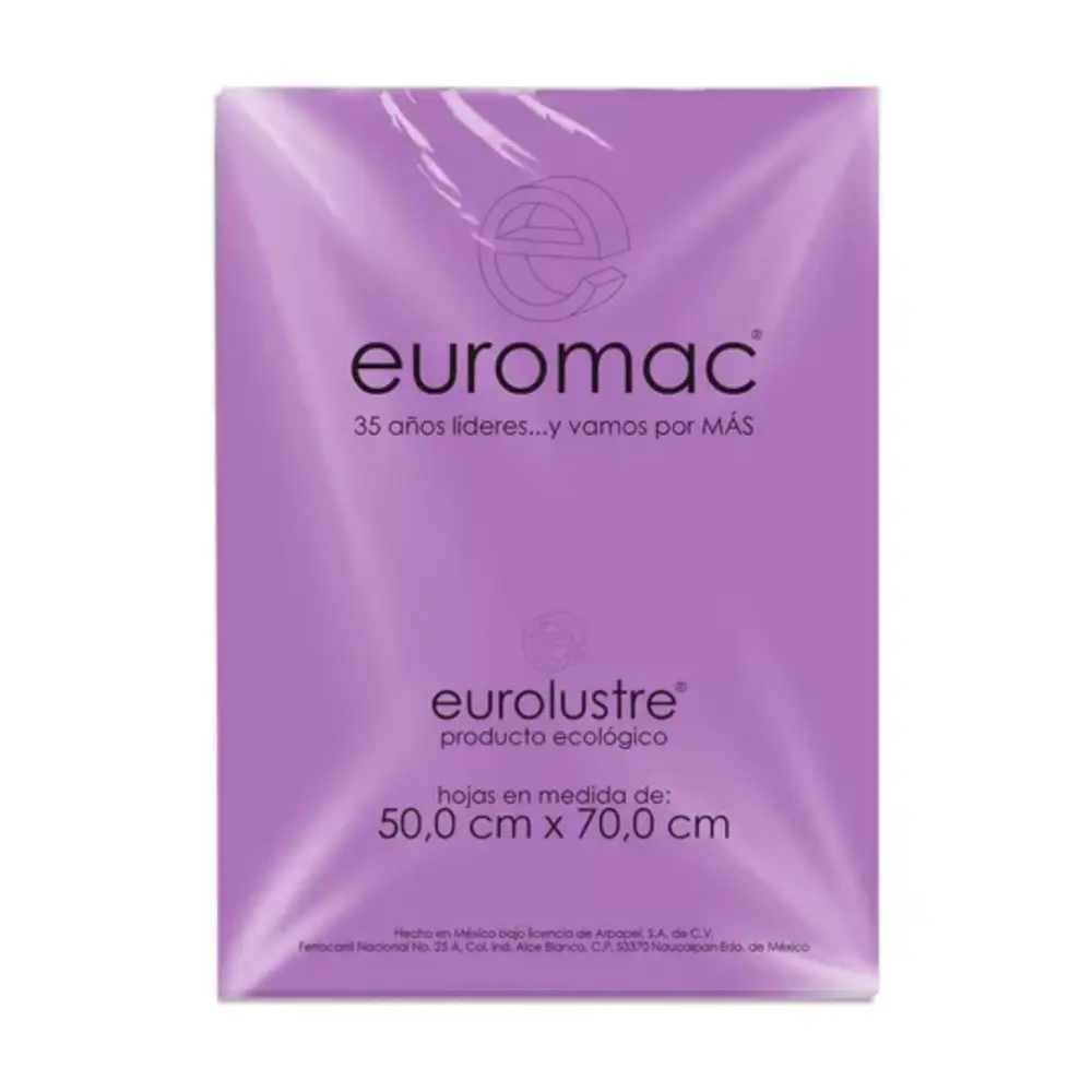 PAPEL EURO LUSTRE LILA 50X70 PTE. C/25