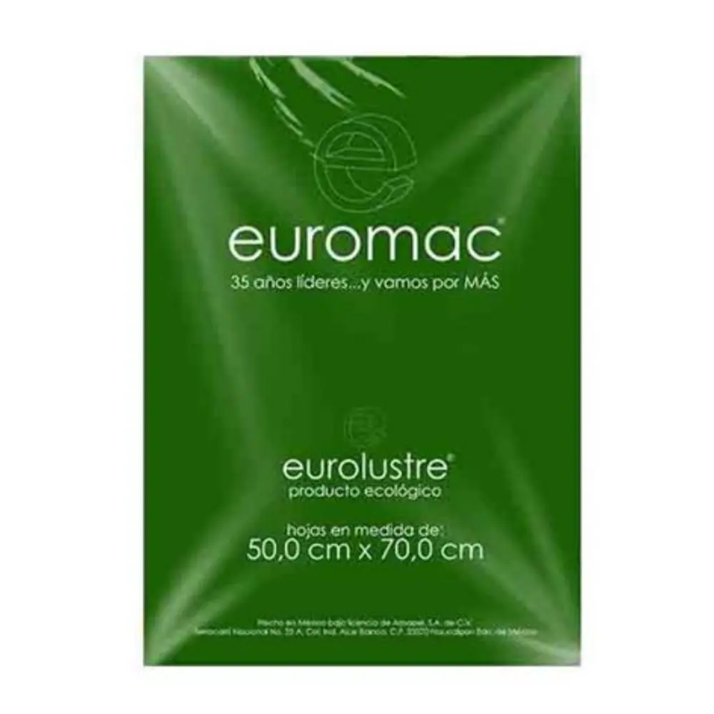 PAPEL EURO LUSTRE VERDE BANDERA 50X70 PTE. C/25