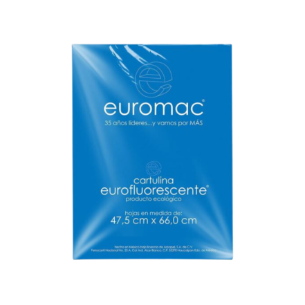 CARTULINA METALICA EUROMAC PTE. C/10 PZAS. AZUL TURQUEZA