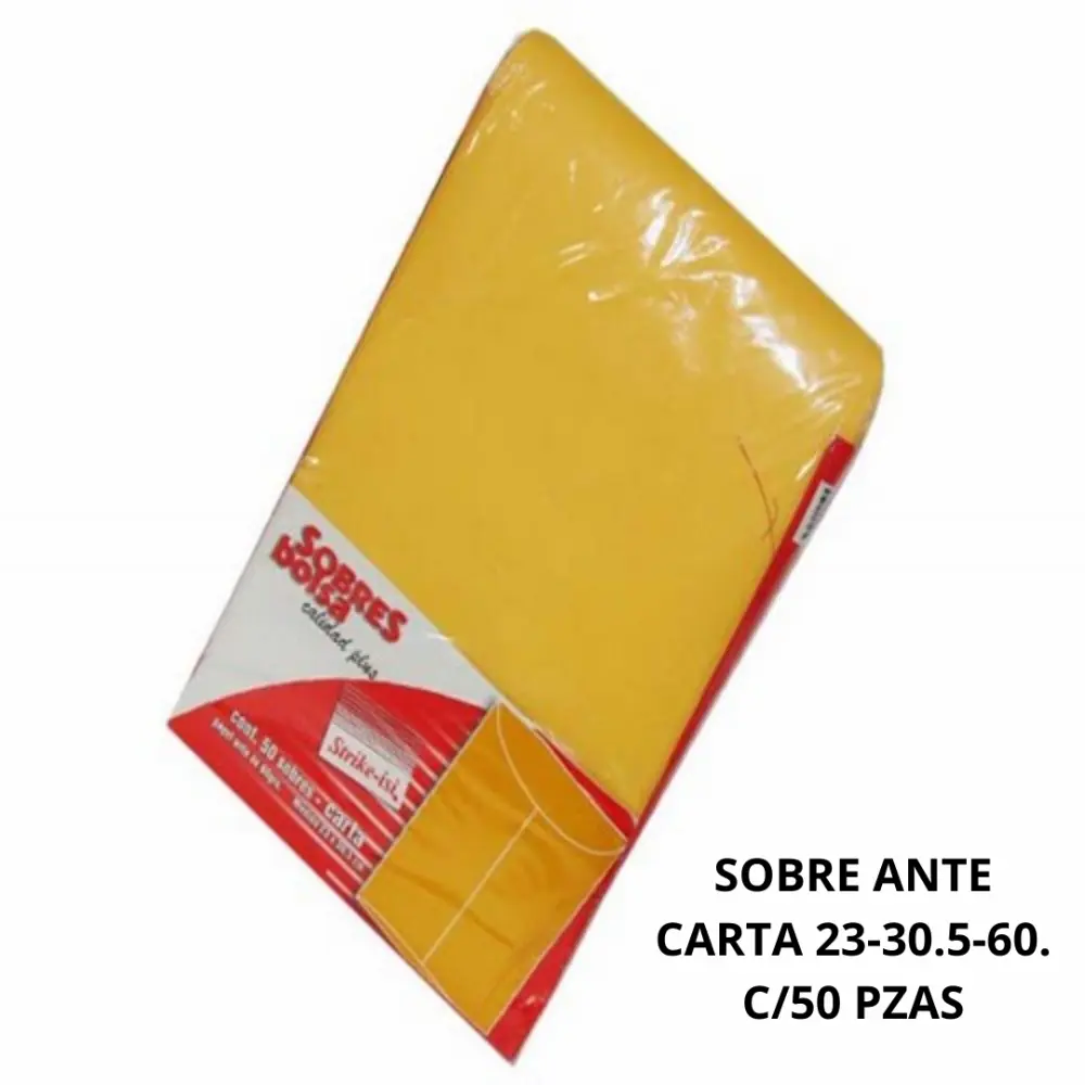 SOBRE STRIKE ANTE CARTA 23-30.5-60. C/50 PZAS.