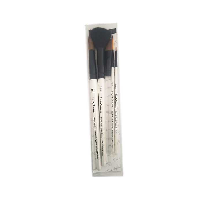 SET C/5 PINCELES SIMPLY SIMONS SINTETICOS MANGO CORTO