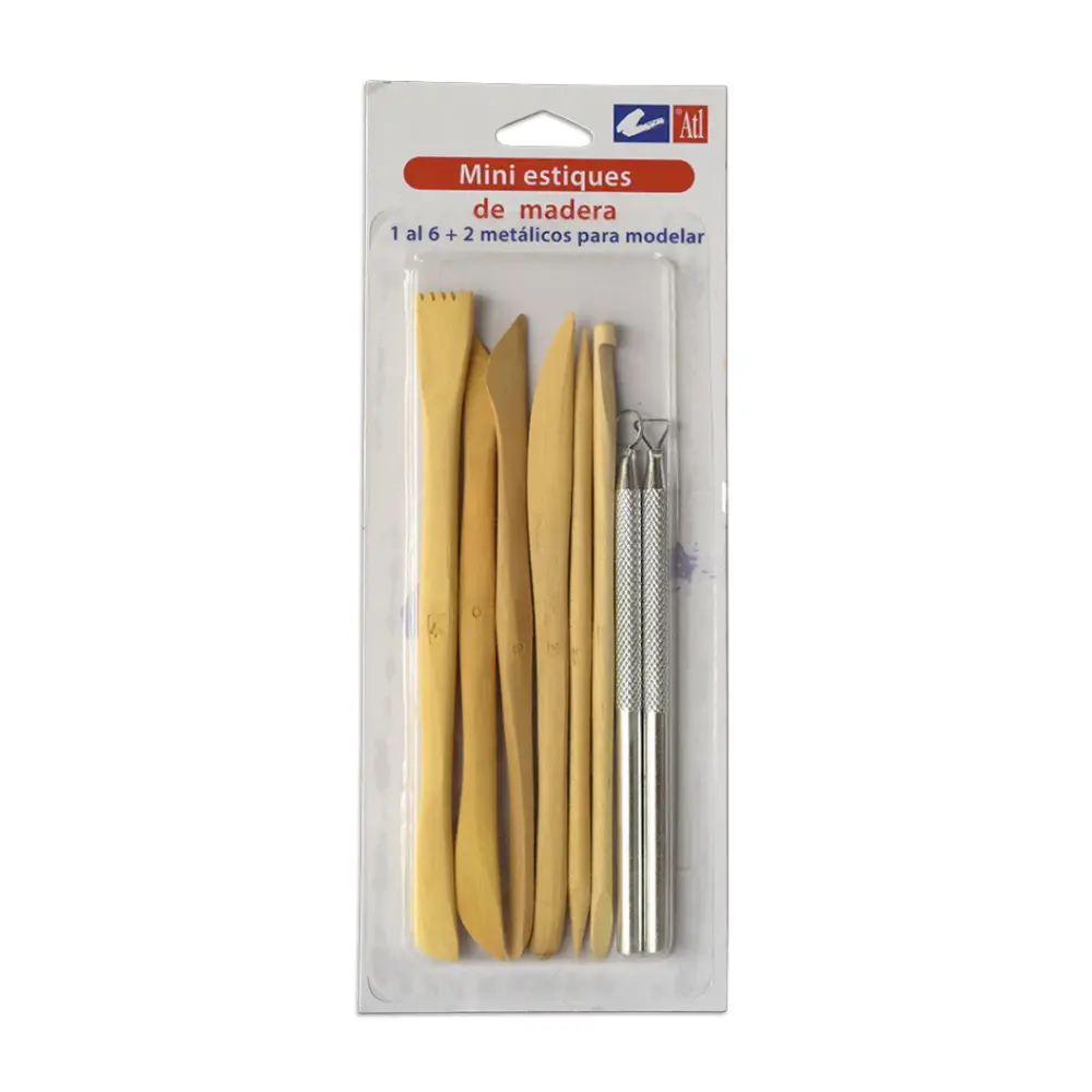 MINI ESTIQUES MADERA C/6  2 MET P/MODELAR