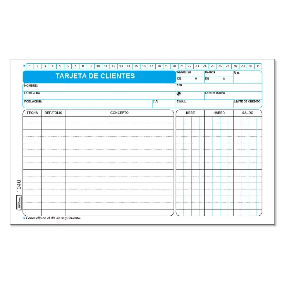 TARJETAS PRINTA. 1040 CLIENTES C/50