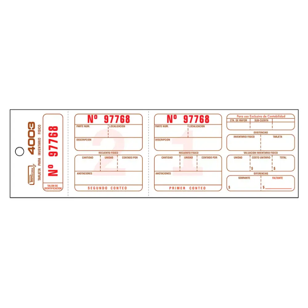 TARJETAS PRINTA. 4003 C/500 INVENTA