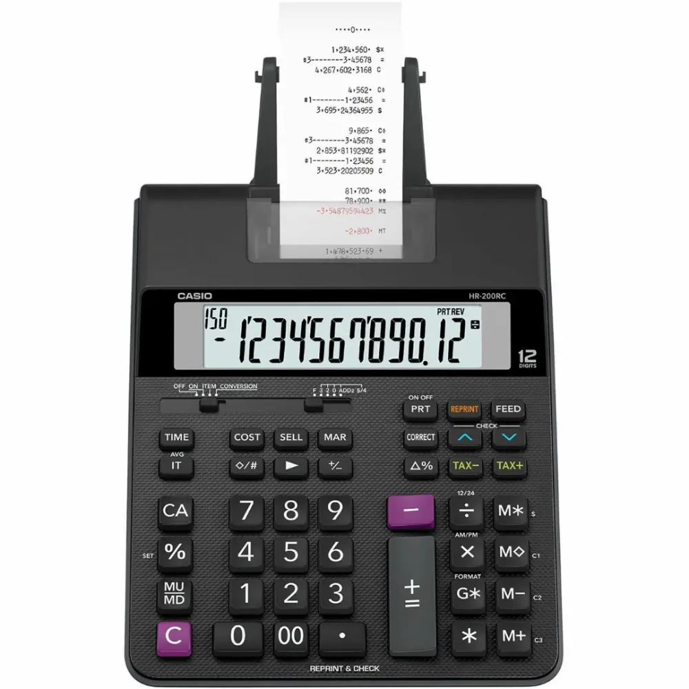 CALCULADORA CASIO MOD. HR-200RC DE ESCRITORIO