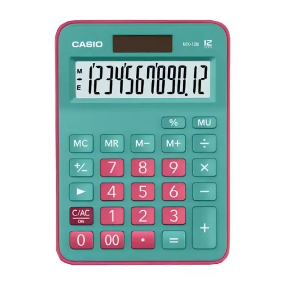 CALCULADORA CASIO MOD. MX-12B-GNRD 12 DIGITOS