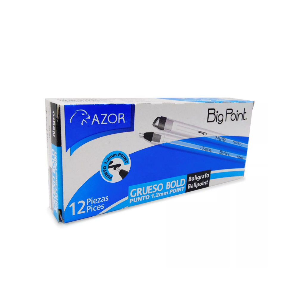 BOLIGRAFO AZOR BIG POINT PUNTO 1.2 NEGRO