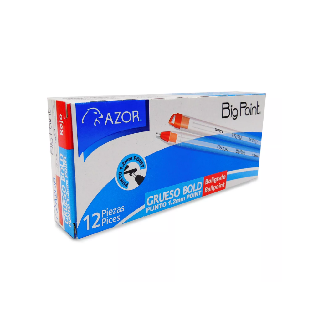 BOLIGRAFO AZOR BIG POINT PUNTO 1.2 ROJO
