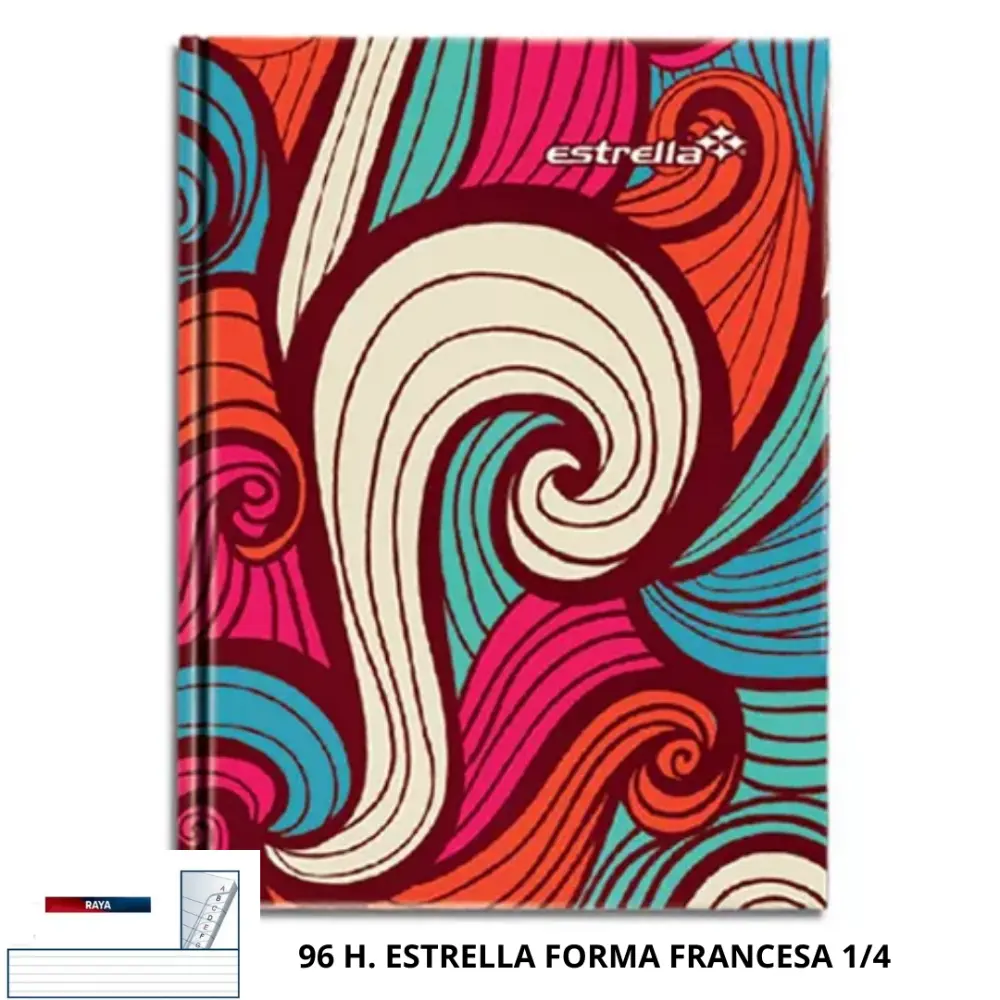 LIBRETA EMPASTADA 96 H. ESTRELLA FORMA FRANCESA 1/4