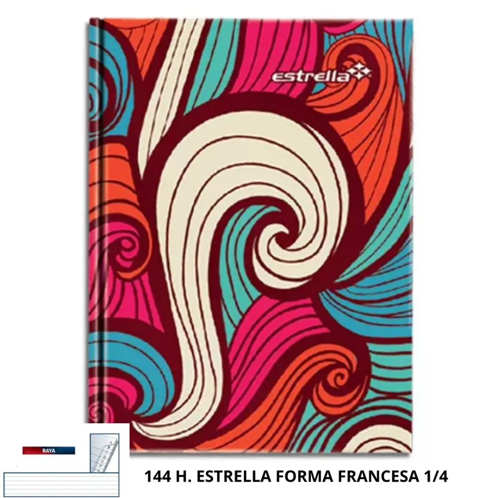 LIBRETA EMPASTADA 144 H. ESTRELLA FORMA FRANCESA 1/4