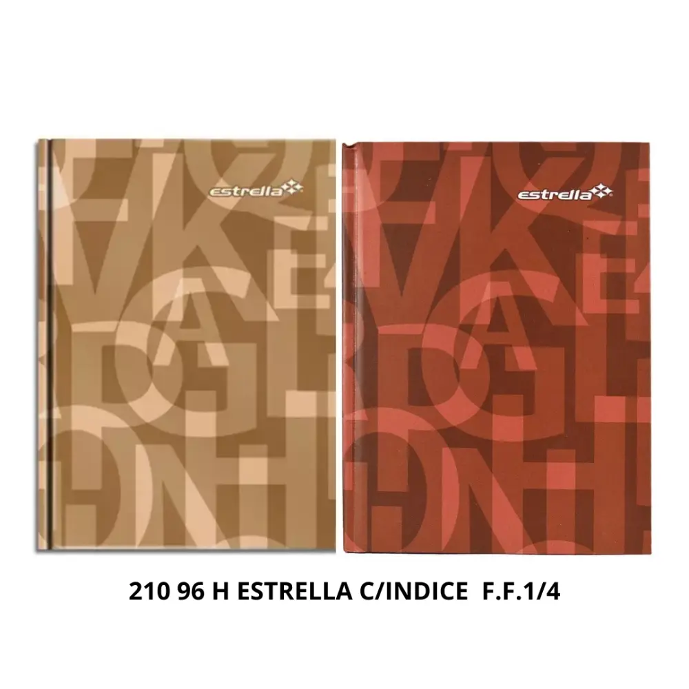 LIBRETA EMPASTADA 96 H ESTRELLA C/INDICE FORMA FRANCESA 1/4