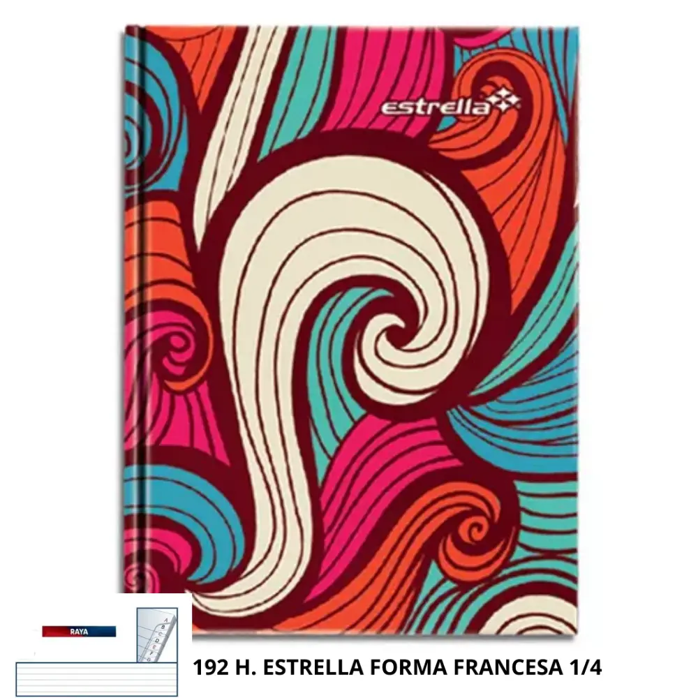 LIBRETA EMPASTADA 144 H. ESTRELLA C/INDICE FORMA FRANCESA 1/4