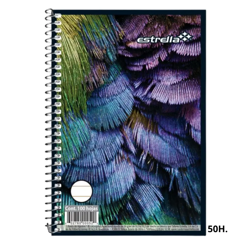LIBRETA DE APUNTES 122  ESTRELLA 1/8 C/ESPIRAL 50 H.