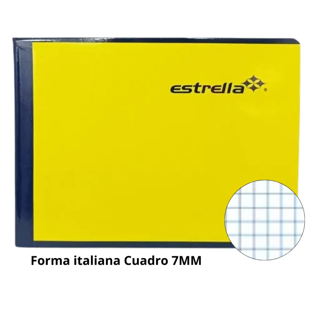 CUADERNO ESTRELLA FORMA ITALIANA 100 H. CUADRO 7 MM