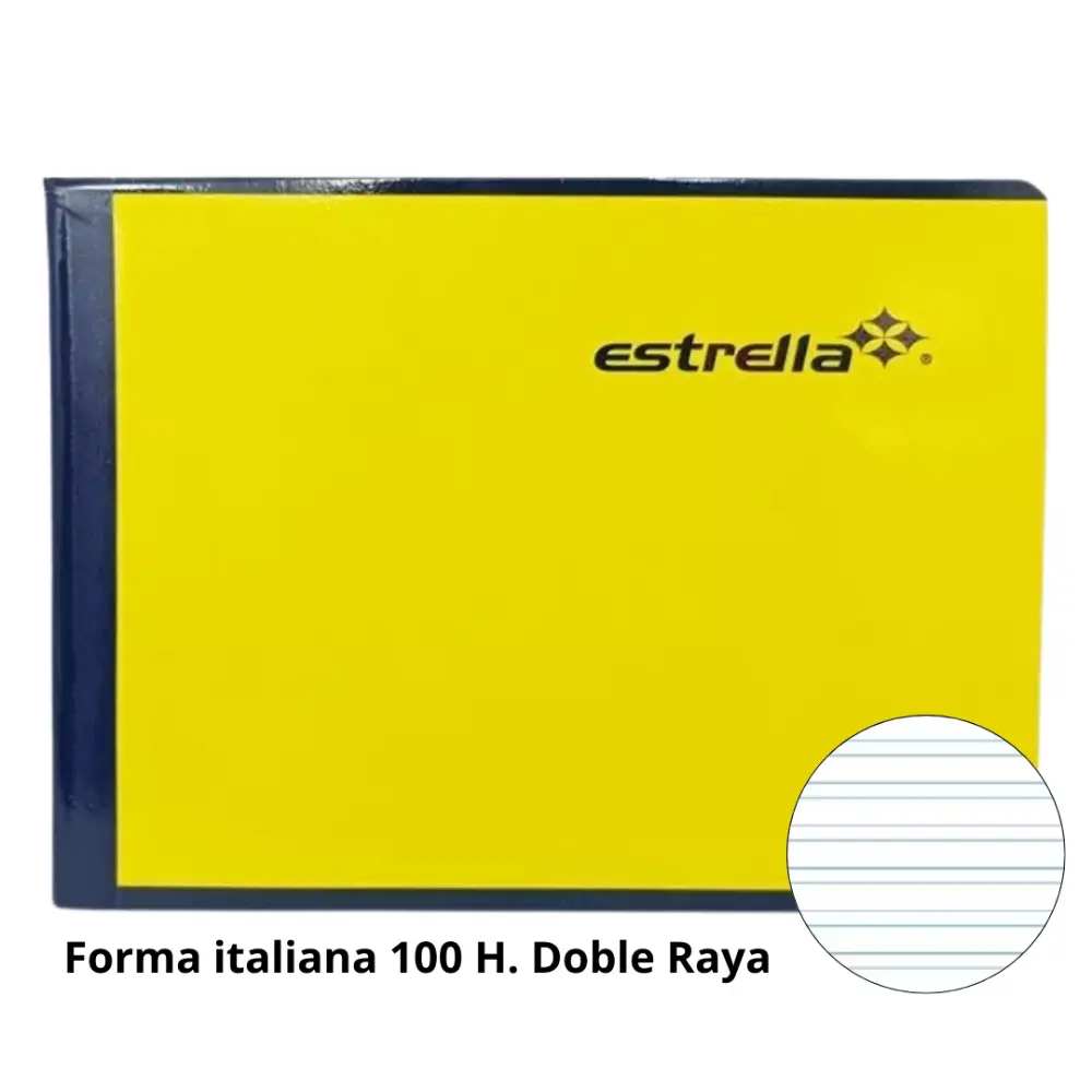 CUADERNO ESTRELLA FORMA ITALIANA 100 H. DOBLE RAYA