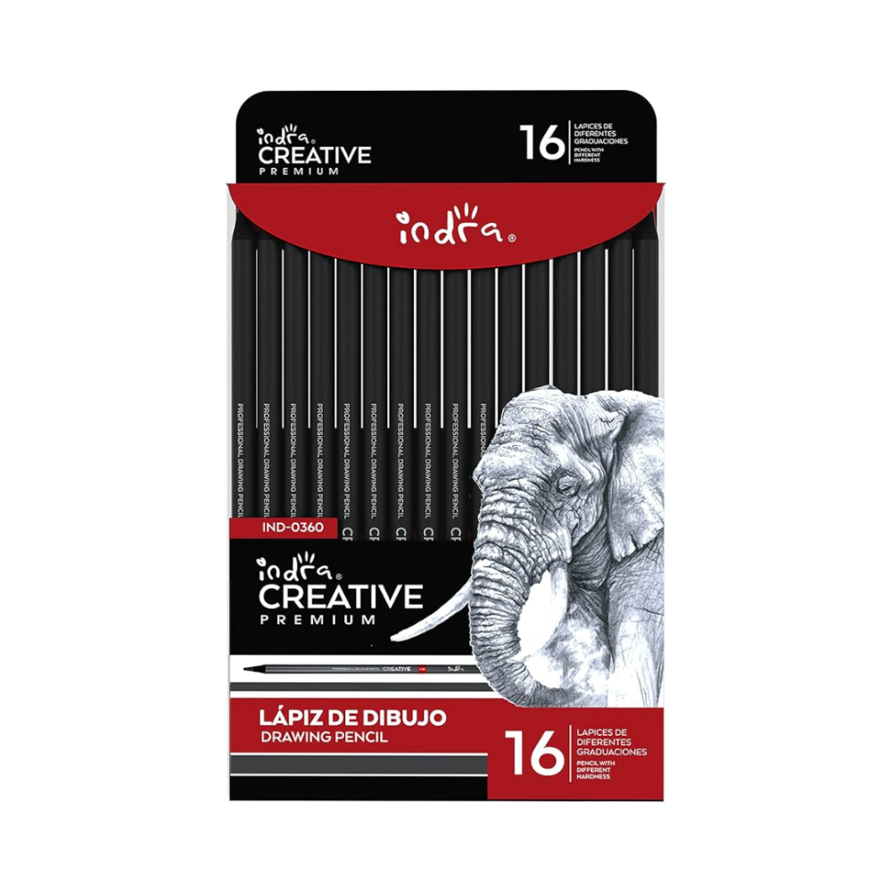 LÁPIZ PARA DIBUJO INDRA MOD. 0360 ESTUCHE C/16 PZAS