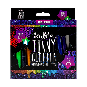 MARCADOR INDRA TINNY GLITTER IND-0742 C/12 PZAS.