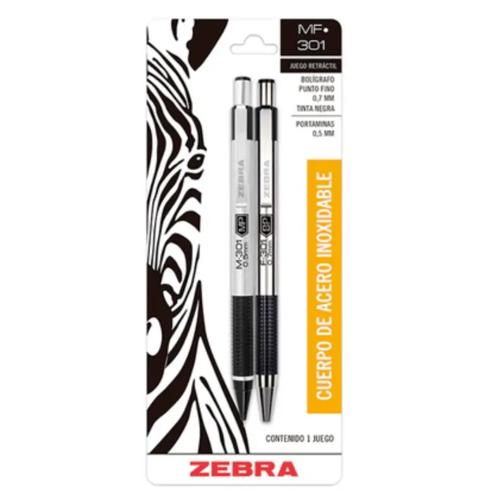 JUEGO BOLIGRAFO Y LAPICERO 0.5 ZEBRA MOD. MF-301