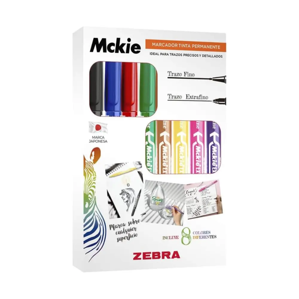 MARCADOR MCKIE DOBLE PUNTA PTE. C/8 COLORES