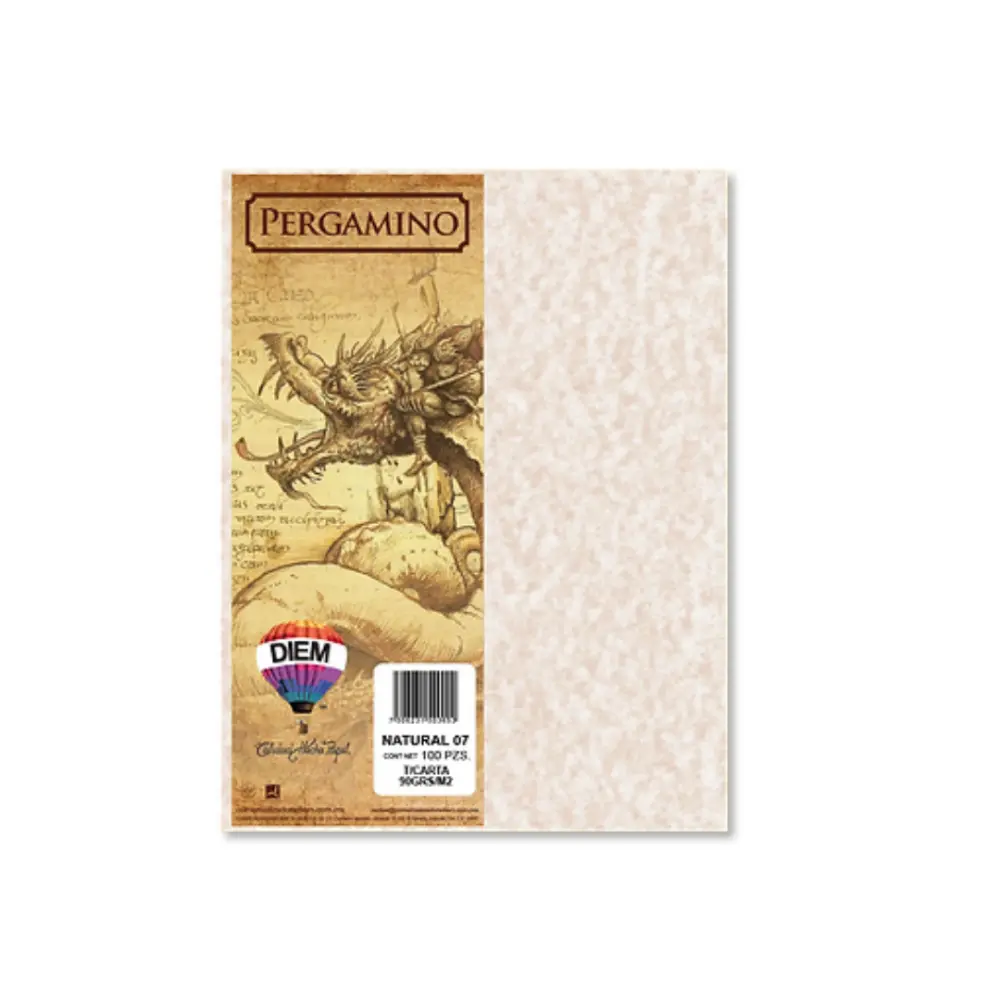 HOJA PERGAMINO DIEM T/CARTA C/100 07-NATURAL