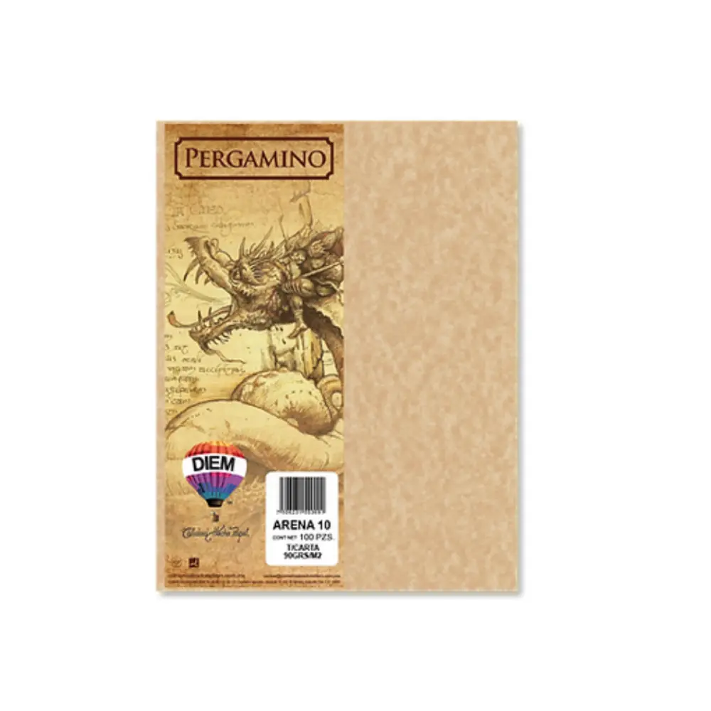 HOJA PERGAMINO DIEM T/CARTA C/100 10-ARENA