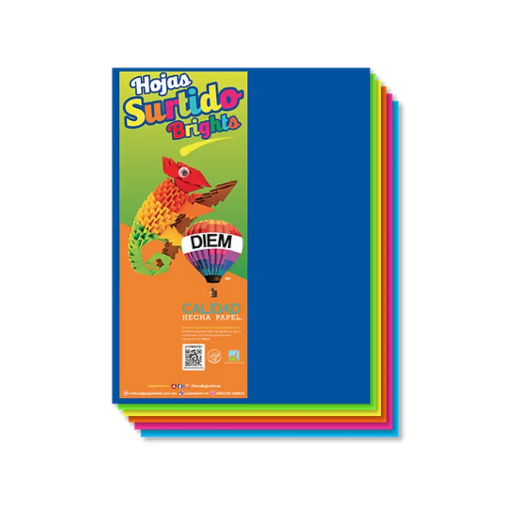 PAPEL DIEM CARTA MULTICOLOR BRIGHTS OSC. 5 COL. PTE. 250
