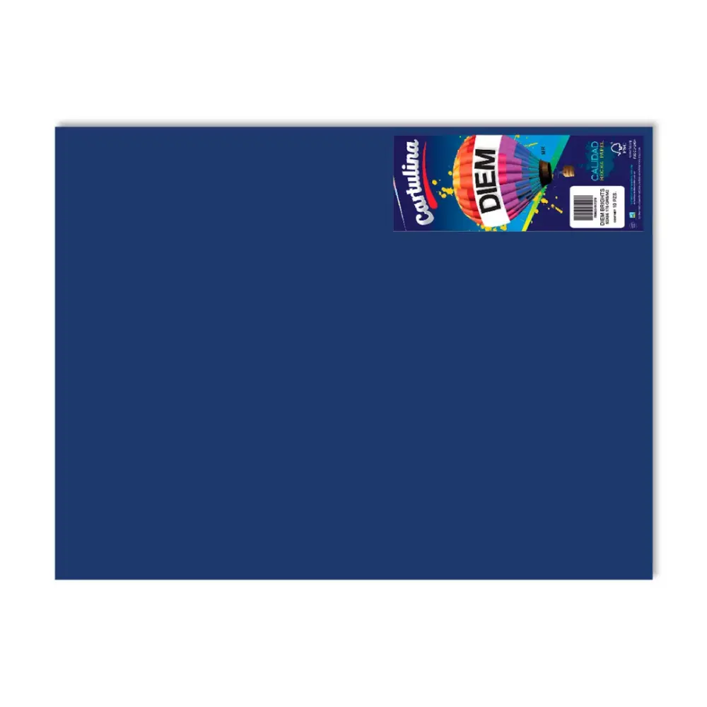 CARTULINA DIEM BRIGHTS 50X66 PTE. C/10 15 AZUL