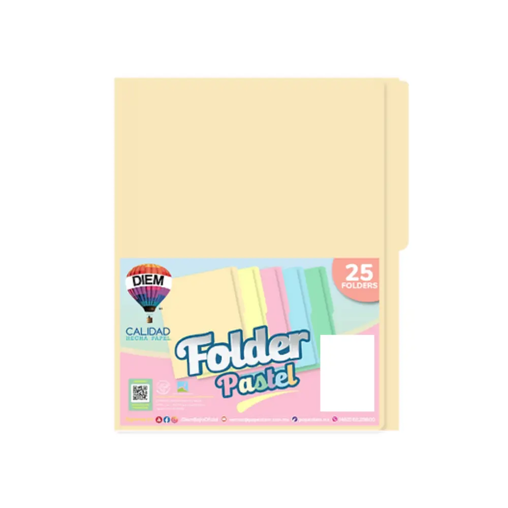 FOLDER CARTA DIEM CREMA PTE. C/100 PZAS.
