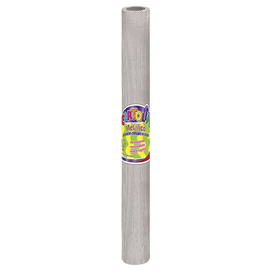 MICRO CORRUGADO CARTOLIN METALICO 70X50 CM. PLATA
