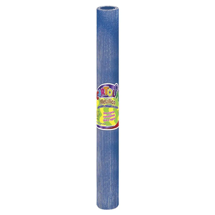 MICRO CORRUGADO CARTOLIN METALICO 70X50 CM. AZUL