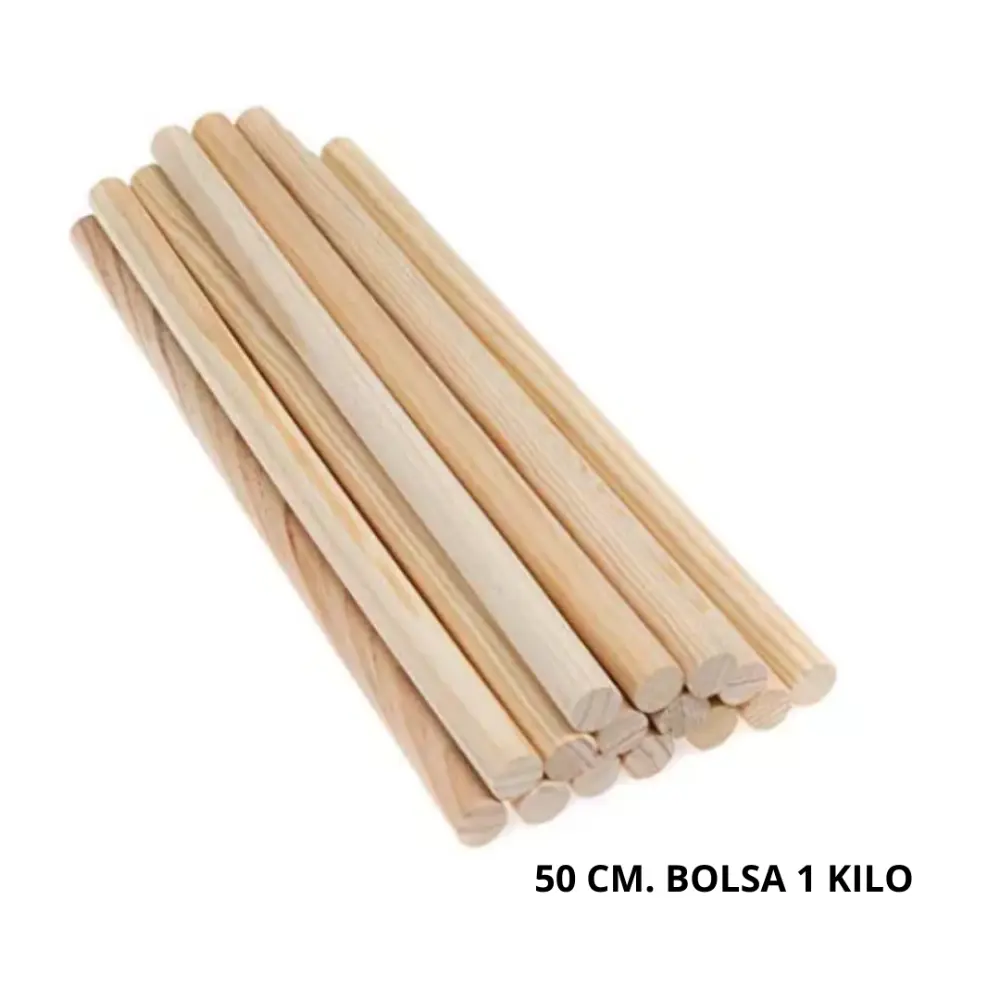 PALITO DE MADERA GRUESO 50 CM. BOLSA 1 KILO