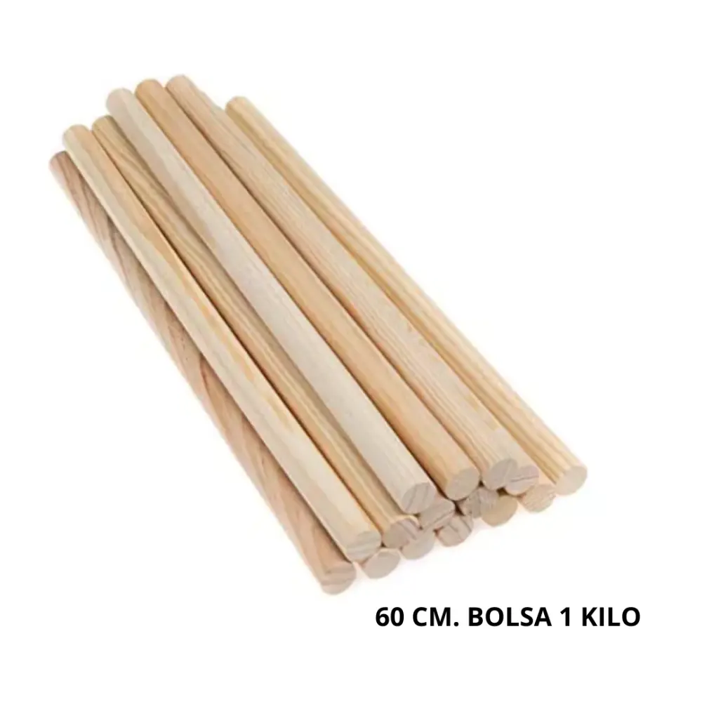 PALITO DE MADERA GRUESO 60 CM. BOLSA 1 KILO